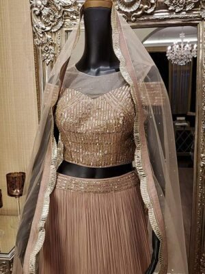 Crop Top with Long Skirt and Dupatta
