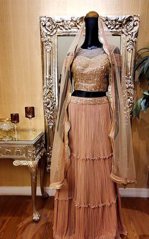 Crop Top with Long Skirt and Dupatta