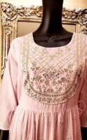 Mirror Embroidery Cotton Gown