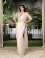 Pearly short jacket Saree