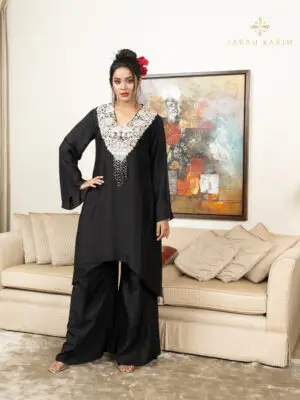 Regal Black Collection zardozi neckline