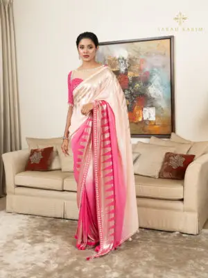 Pink shaded sequence Saree