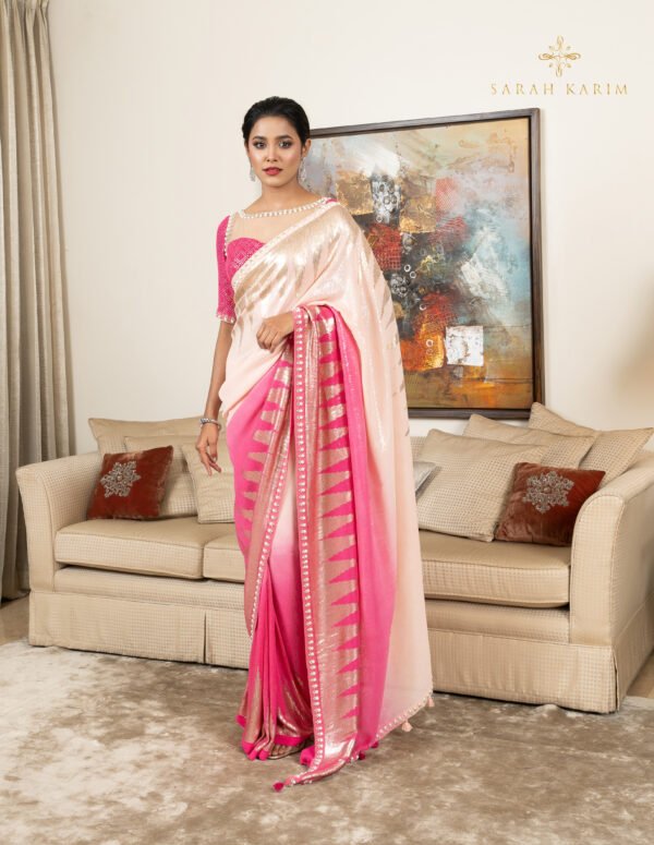 Pink shaded sequence Saree