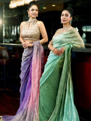 Ombre pre-drape saree collection