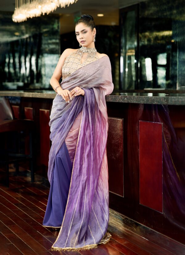 Ombre pre-drape saree collection