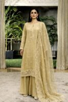Tissue kameez sets with zari work & dabka neckline