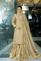 Tissue sharara set with zardozi work