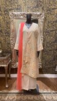 Cotton kameez set with thread work and tassels