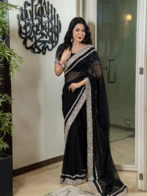 Georgette sequence saree (Customized stitched blouse- 55k)