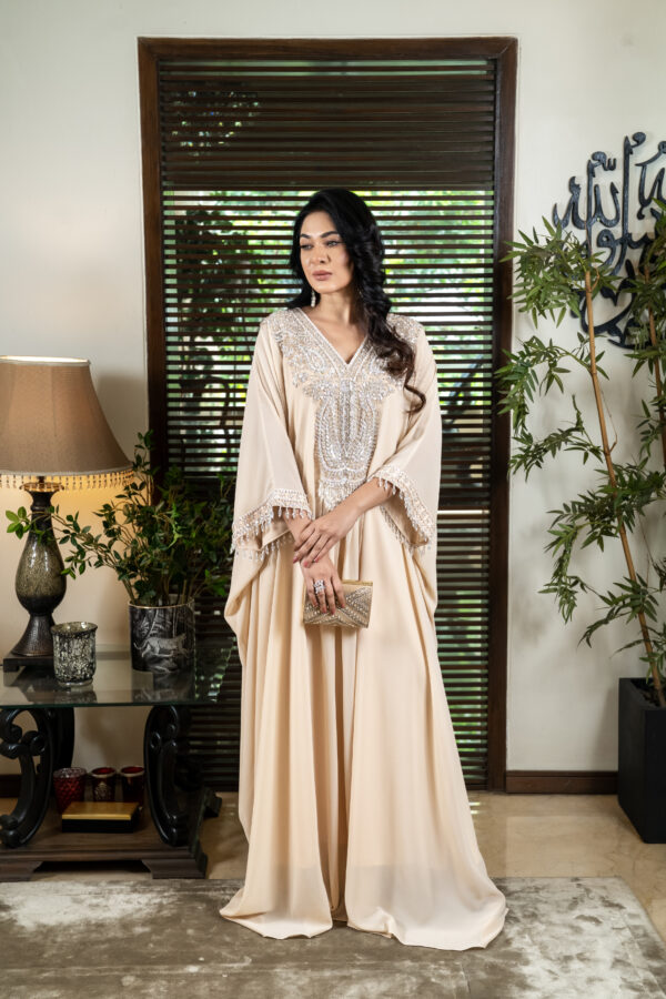 Georgette kaftan with sequence work