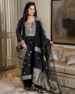 Jamdani kameez with zardozi work