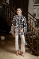 Cape- style jacket with floral embroidery