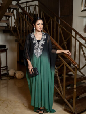 Ombre Kaftan with hand embroidery