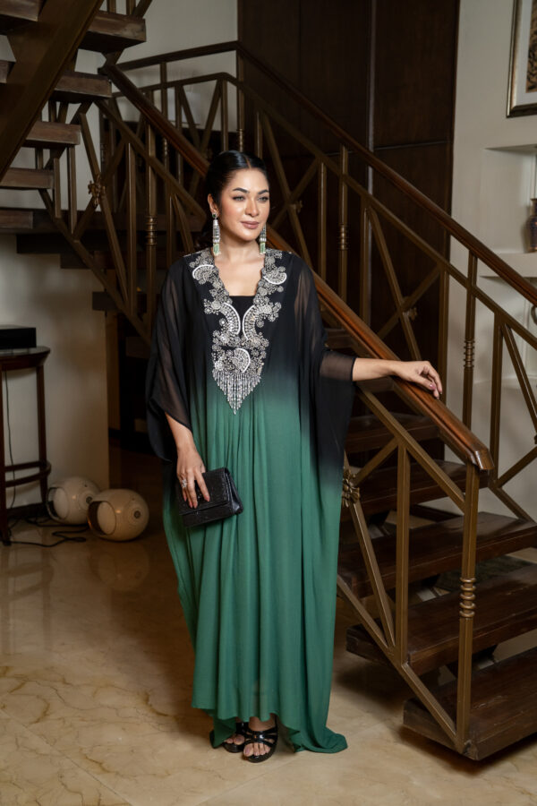 Ombre Kaftan with hand embroidery