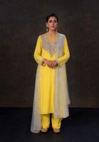 Georgette kameez with karchupi work and net dupatta
