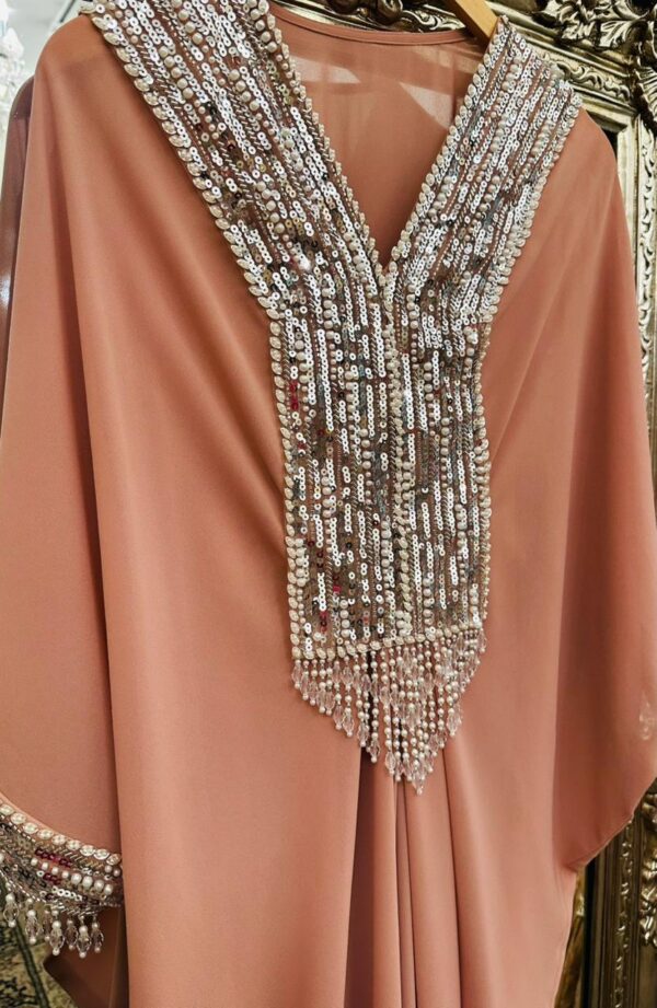 Kaftan with pearl and sequence work