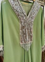 Kaftan with pearl and sequence work