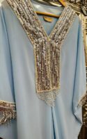 Kaftan with pearl and sequence work