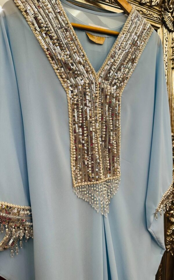 Kaftan with pearl and sequence work