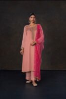 Georgette kameez with karchupi work and net dupatta